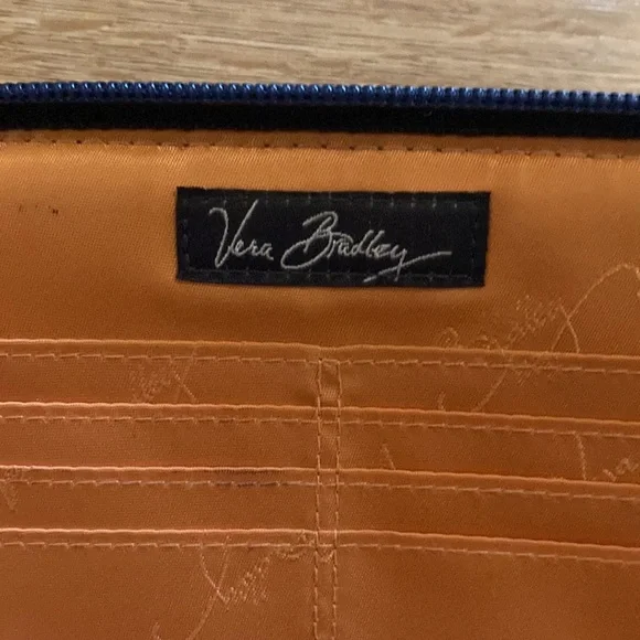 Vera Bradley Floral Print Wristlet-Blue, orange, pink print - Picture 4 of 7